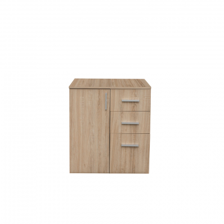 Comoda ALMA, 1 usa, 3 sertare, sonoma deschis, 70x40x82 cm