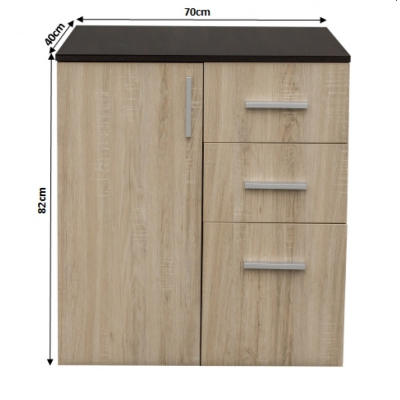 Comoda ALMA, 1 usa, 3 sertare, 70x40x82 cm - ExpoMob [3]