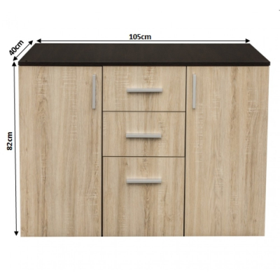 Comoda ALMA, 2 usi, 3 sertare, 105x40x82 cm - ExpoMob [3]