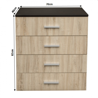 Comoda ALMA, 4 sertare, 70x40x82 cm - ExpoMob [2]