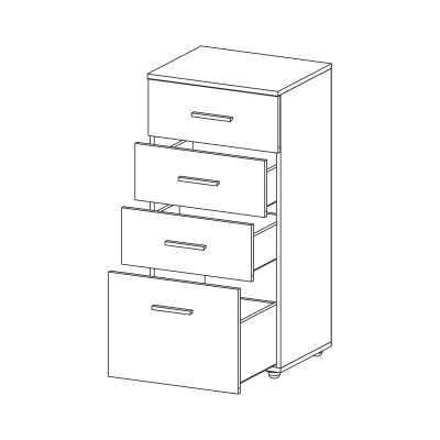 Comoda ALMA, 4 sertare, 50x40x103 cm - ExpoMob [3]