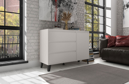 Comoda BORG, 1 usa, 3 sertare, casmir, 110x38,8x78,4 cm [6]