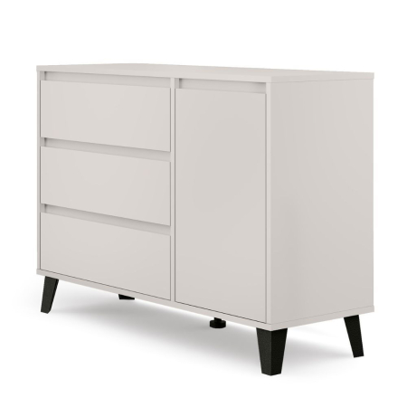 Colectia BORG - Comoda BORG, 1 usa, 3 sertare, casmir, 110x38,8x78,4 cm