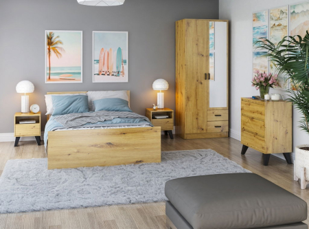 Comoda BORG, 3 sertare, stejar artisan, 70x38,8x78,4 cm [7]