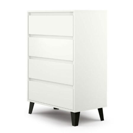 Comode - Comoda BORG, 4 sertare, alb, 70x38,8x99,4 cm