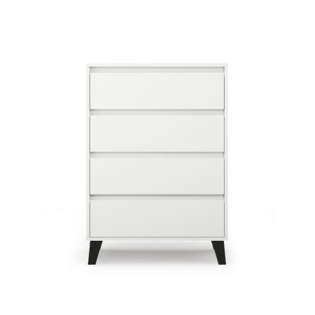 Comode - Comoda BORG, 4 sertare, alb, 70x38,8x99,4 cm