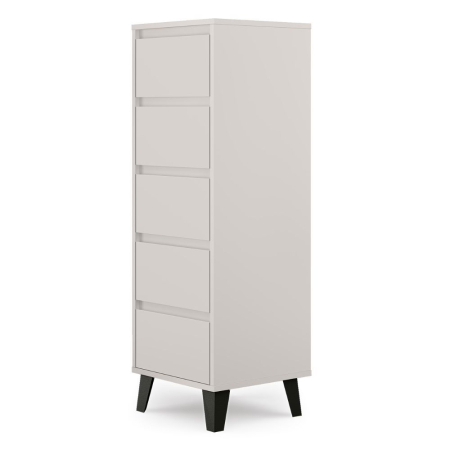 Colectia BORG - Comoda BORG, 5 sertare, casmir, 40x38,8x120,4 cm