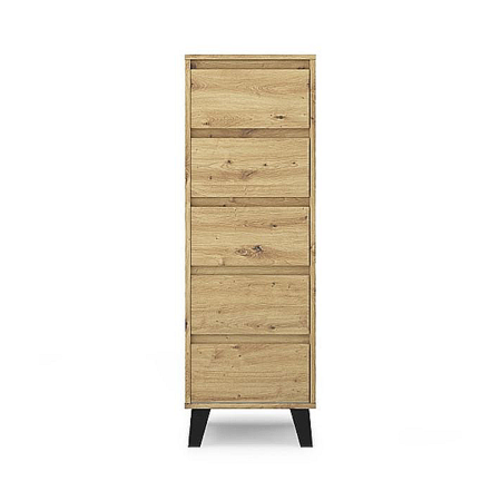 Comode - Comoda BORG, 5 sertare, stejar artisan, 40x38,8x120,4 cm