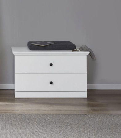 Mobila Alba - Comoda BRANDSON, 2 sertare, alb, 81x41x49 cm