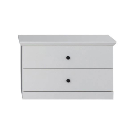 Mobila Alba - Comoda BRANDSON, 2 sertare, alb, 81x41x49 cm