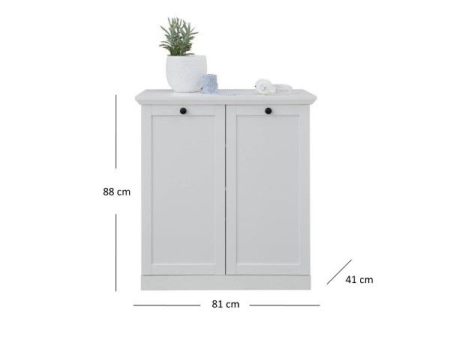 Mobila Alba - Comoda BRANDSON, 2 usi, alb, 81x41x88 cm