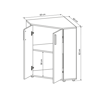 Comode - Comoda COLT ALMA, 2 usi, 60x60x82 cm - ExpoMob