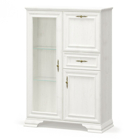 Comode - Comoda cu vitrina IRYS, 3 usi, 1 sertar, geam, pin anderson, 93,4x39x133 cm