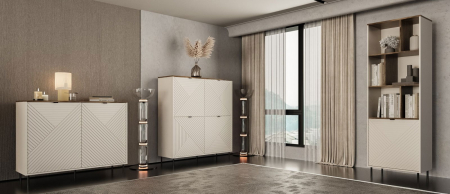 Comoda EVO, 2 usi, casmir + stejar castello, 123,4x40x95,4 cm [5]