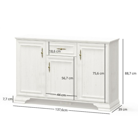 Comode - Comoda IRYS, 3 usi, 1 sertar, pin anderson, 137,6x39x88,7 cm