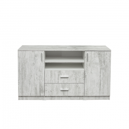 Comoda LUXOR, 2 usi, 2 sertare, pin antichizat, 140x40x80 cm