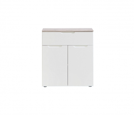 Comode - Comoda Moreno OREK221-P94, corp sherwood, fronturi alb, 70x34x80 cm - ExpoMob