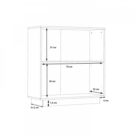Comoda NTU221-120, 2 usi, alb, 70x34x80 cm - ExpoMob [5]