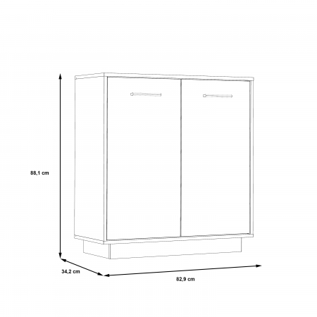 Comoda NTU221-120, 2 usi, alb, 70x34x80 cm - ExpoMob [4]