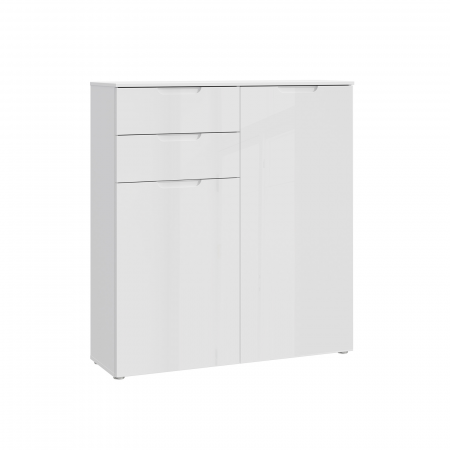 Comode - Comoda SIENNA SNNK421T-V29, 2 usi, 2 sertare, alb, 109,9x34,1x116,9 cm - ExpoMob