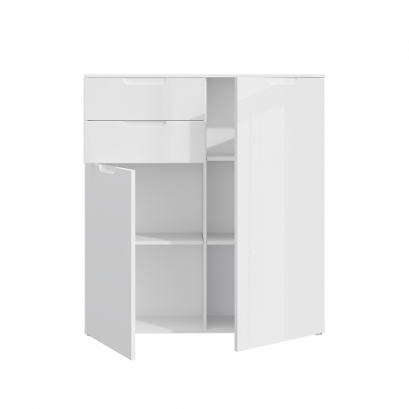 Comode - Comoda SIENNA SNNK421T-V29, 2 usi, 2 sertare, alb, 109,9x34,1x116,9 cm - ExpoMob