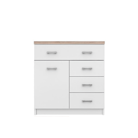 Comode - Comoda TOP MIX, 1 usa, 4 sertare, alb, 80x33x85 cm