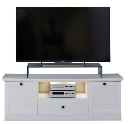 Comode TV - Comoda TV BRANDSON, 2 usi, 1 sertar, alb, 139x41x49 cm