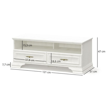 Comode TV - Comoda TV IRYS, 2 sertare, pin anderson, 121x51x47 cm