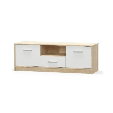 Colectia TIPS - Comoda TV TIPS, 2 usi, 1 sertar, stejar sonoma + alb, 123,2x38,3x42,5 cm