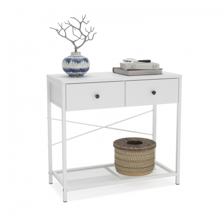 Comode - Consola Lenon, 2 sertare + spatiu pentru depozitare, 80x35,7x73 cm - ExpoMob