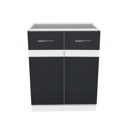 Produs în România - Corp inferior 60 YANA, 2 usi, corp alb, 60x50x77 cm - ExpoMob