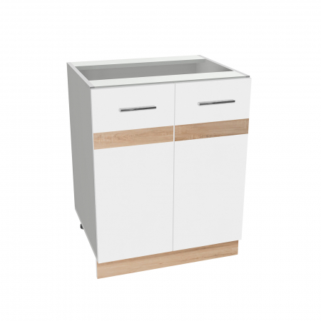 Corpuri Bucatarie - Corp inferior 60 YANA, 2 usi, corp alb, 60x50x77 cm - ExpoMob