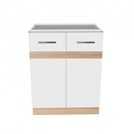Corpuri Bucatarie - Corp inferior 60 YANA, 2 usi, corp alb, 60x50x77 cm - ExpoMob