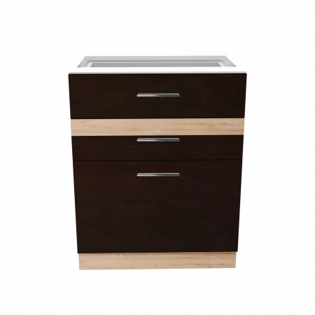 Corp inferior 60 YANA, 3 sertare, corp alb, 60x50x77 cm - ExpoMob [1]