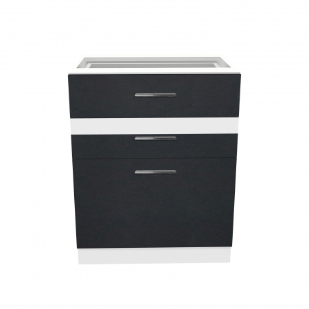 Corp inferior 60 YANA, 3 sertare, corp alb, 60x50x77 cm - ExpoMob [1]