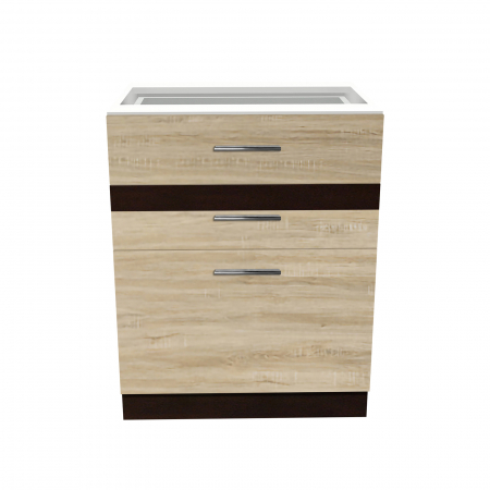 Corpuri Bucatarie - Corp inferior 60 YANA, 3 sertare, corp alb, 60x50x77 cm - ExpoMob