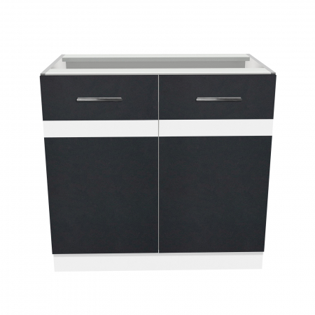 Corpuri Bucatarie - Corp inferior 80 YANA, 2 usi, corp alb, 80x50x77 cm - ExpoMob