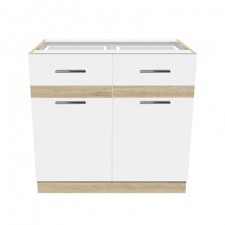 Corpuri Bucatarie - Corp inferior 80 YANA, 2 usi, corp alb, 80x50x77 cm - ExpoMob