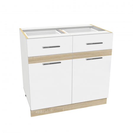 Corpuri Bucatarie - Corp inferior 80 YANA, 2 usi, corp alb, 80x50x77 cm - ExpoMob