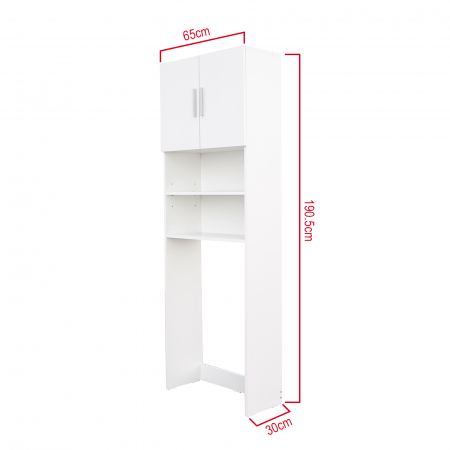 Dulapuri - Dulap masina de spalat, 2 usi, alb, 65x30x190.5 cm - ExpoMob