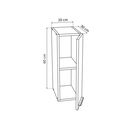 Corpuri Bucatarie - Corp suspendat 20 YANA, 1 usa, corp alb, fronturi alb, 20x30x60 cm - ExpoMob
