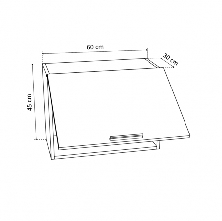 Corpuri Bucatarie - Corp suspendat 60 YANA, hota, 1 usa, corp alb, 60x30x45 cm - ExpoMob