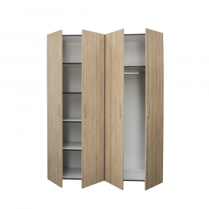 Dulap ALMA L, 4 usi, 6 rafturi, bara de haine, 160x52x203 cm - ExpoMob [1]