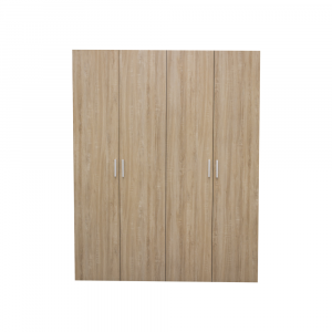 Dulap ALMA L, 4 usi, 6 rafturi, bara de haine, sonoma, 160x52x203 cm