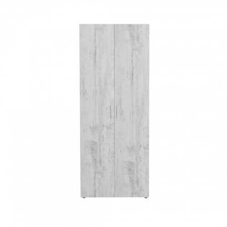 Dulap ALMA 2 usi, 5 rafturi, bara de haine, pin antichizat, 80x52x203 cm