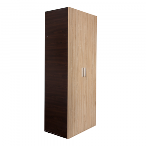 Dulap ALMA 2 usi, 5 rafturi, bara de haine, corp sonoma inchis, fronturi sonoma deschis, 80x52x203 cm