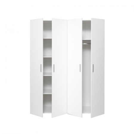 Dulap ALMA L, 4 usi, 6 rafturi, bara de haine, 160x52x203 cm - ExpoMob