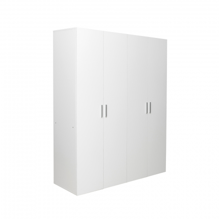 Dulap ALMA L, 4 usi, 6 rafturi, bara de haine, 160x52x203 cm - ExpoMob