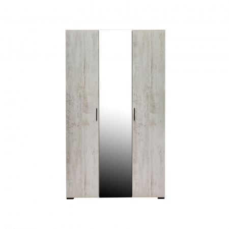 Dulap ECONO, oglinzi, 3 usi, 4 rafturi, bara de haine, pin antichizat, 120x50x206 cm