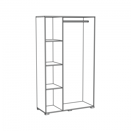 Dulapuri - Dulap Econo cu 3 usi si bara haine pentru dormitor - ExpoMob